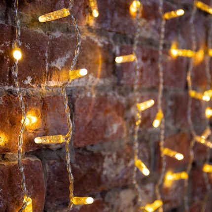 Гирлянда-занавес 2×3 м, Тепло-Белый Статика, 600 LED, прозрачный ПВХ, IP65, 230В