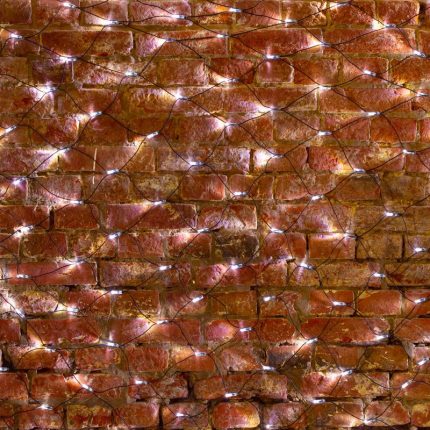 Гирлянда сетка 2,5×2,5 м, белая с динамикой, 432 LED, чёрный ПВХ, IP65