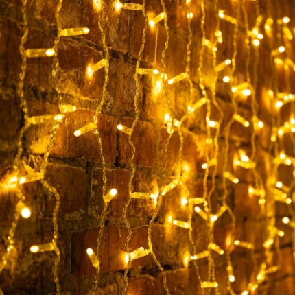 Гирлянда Занавес 2×0.8 м Тепло-Белый с Мерцанием, 160 LED, IP65, прозрачный провод