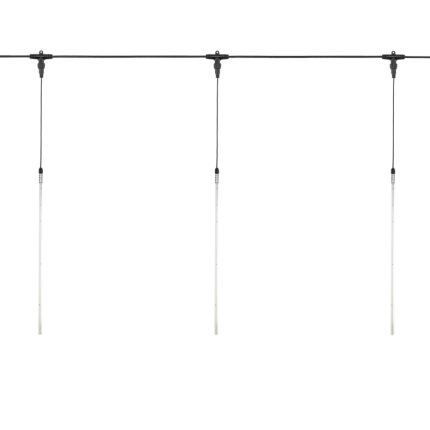 Гирлянда Тающие Сосульки, комплект 10 х 0.5 м, тёплый свет, 24В, 600 LED, шаг 100 см, провод чёрный каучук, IP67