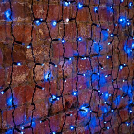 Гирлянда-занавес 2×3 м, Синий Статика, 760 LED, чёрный ПВХ, IP65, 230В