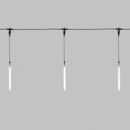 Гирлянда Тающие Сосульки, комплект 10 х 0.3 м, белый свет, 24В, 420 LED, шаг 100 см, провод чёрный каучук, IP65