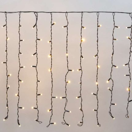 Гирлянда Занавес 2×0.8 м Тепло-Белый Статика, 160 LED, Провод Чёрный, IP65