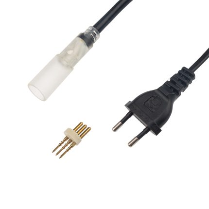 Установочный набор для дюралайта 3W ∅13 мм (блок питания ПВХ с диодным мостом и вилкой, заглушка, игла, термоусадка), до 100м