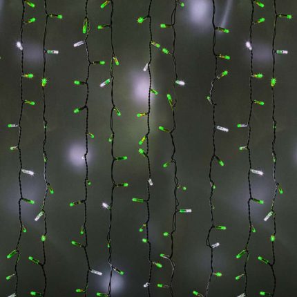 Гирлянда занавес 2×1,5 м Зелёный с Мерцанием, 360 LED, IP65