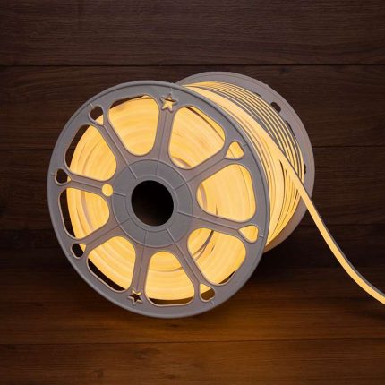 Односторонний гибкий неон 8×16 мм, 100 м, 24 В, 120 led, IP65, тепло-белое свечение