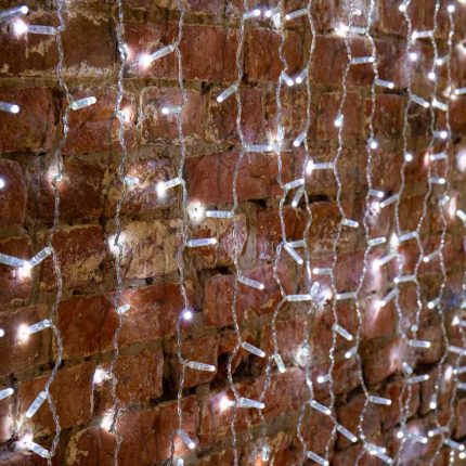 Гирлянда-занавес 2×3 м, Белый Статика, 600 LED, прозрачный ПВХ, IP65, 230В
