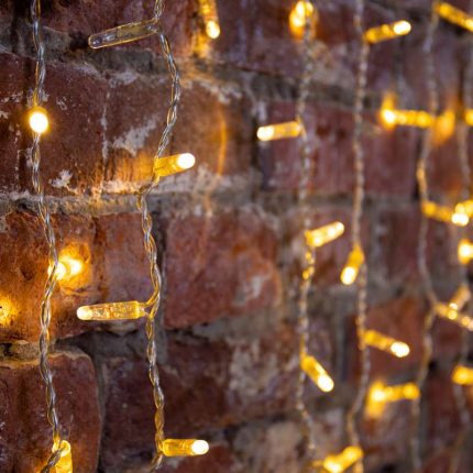 Гирлянда занавес 2×1,5 м Тепло-Белый Статика, 300 LED, IP65, прозрачный ПВХ