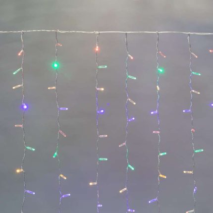 Гирлянда занавес 2x3 м, Мультиколор Статика, 230В, 448 LED, IP65, прозрачный провод, PROFESSIONAL