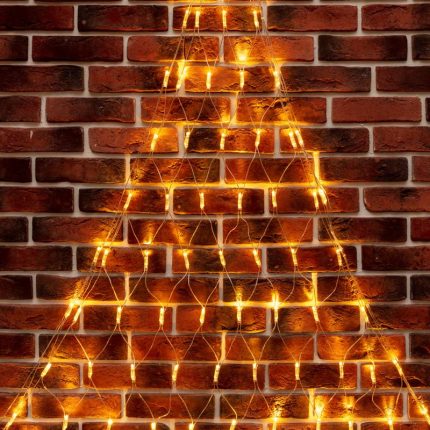 Гирлянда сетка 1,5×2×2 м, тёплый белый с динамикой, 136 LED, прозрачный ПВХ, IP65