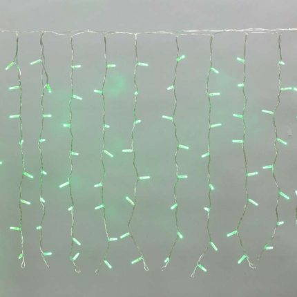 Гирлянда Занавес 2×0,8 м Зелёный Статика, 160 LED, IP65, прозрачный провод