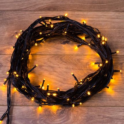 Гирлянда Нить 10 м Оранжевая с Динамикой, 100 LED, Управляемая, IP65, NN