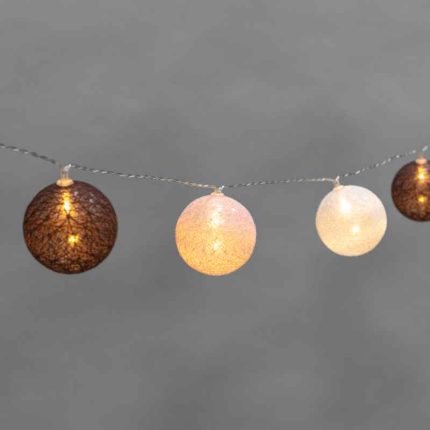 Гирлянда Тайские фонарики «Вельвет» 3.5 м, тепло-белый свет, 20 LED, провод прозрачный ПВХ, IP20