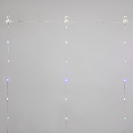 Гирлянда Занавес из росы 3х3 м Мультиколор с Динамикой, 5В, 300 LED, Провод Прозрачный ПВХ, IP20