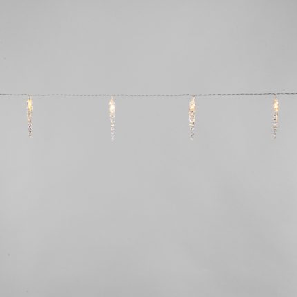 Гирлянда «Сосульки» 1,5 м, тепло-белый свет, 10 LED, провод прозрачный ПВХ, IP20