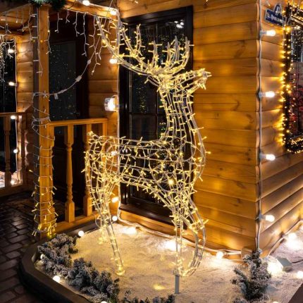 Световая фигура «Олень», 1,95 м, IP65, тёплый свет