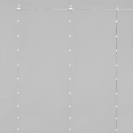 Гирлянда Занавес из росы 3х3 м Тепло-Белый с Динамикой, 5В, 300 LED, Провод Прозрачный ПВХ, IP20