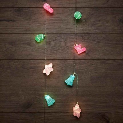 Гирлянда «Новый Год» 1,5 м, тепло-белый свет, 10 LED, провод прозрачный ПВХ, IP20