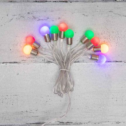 Гирлянда «Мини-лампочки» 1.5 м, мультиколор статика, 10 LED, провод прозрачный ПВХ, IP20