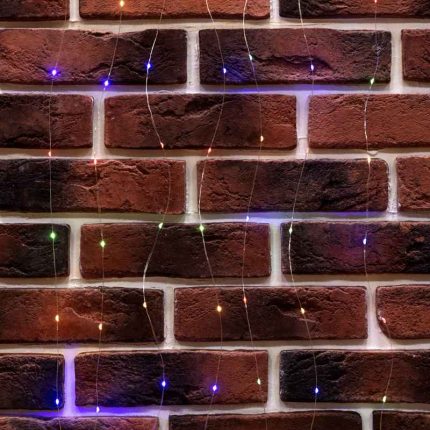 Гирлянда Занавес из росы 3х3 м Мультиколор с Динамикой, 5В, 300 LED, Провод Серебристый Металл, IP20