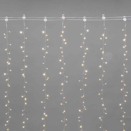 Гирлянда Занавес из росы "Фейерверк" 3×3 м, Тепло-Белый с Динамикой, 900 LED, IP20